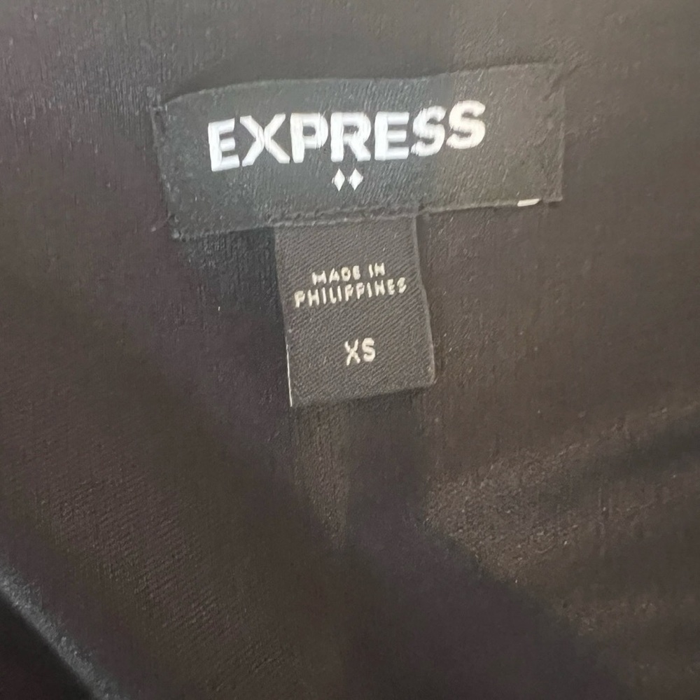 Express Short Sleeve Stretch Above Knee Black Dress Women XS Corp Classic Chic - Picture 3 of 13